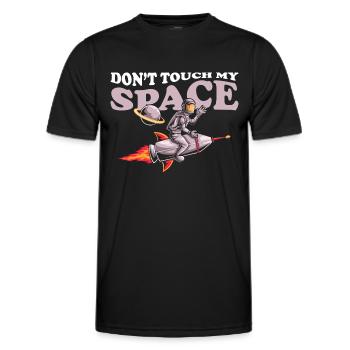 Space Shuttle Schwerelos Sterne Spaceman - Männer Funktions-T-Shirt - Schwarz - Vorne - AI Model Male 178 dark (178cm)