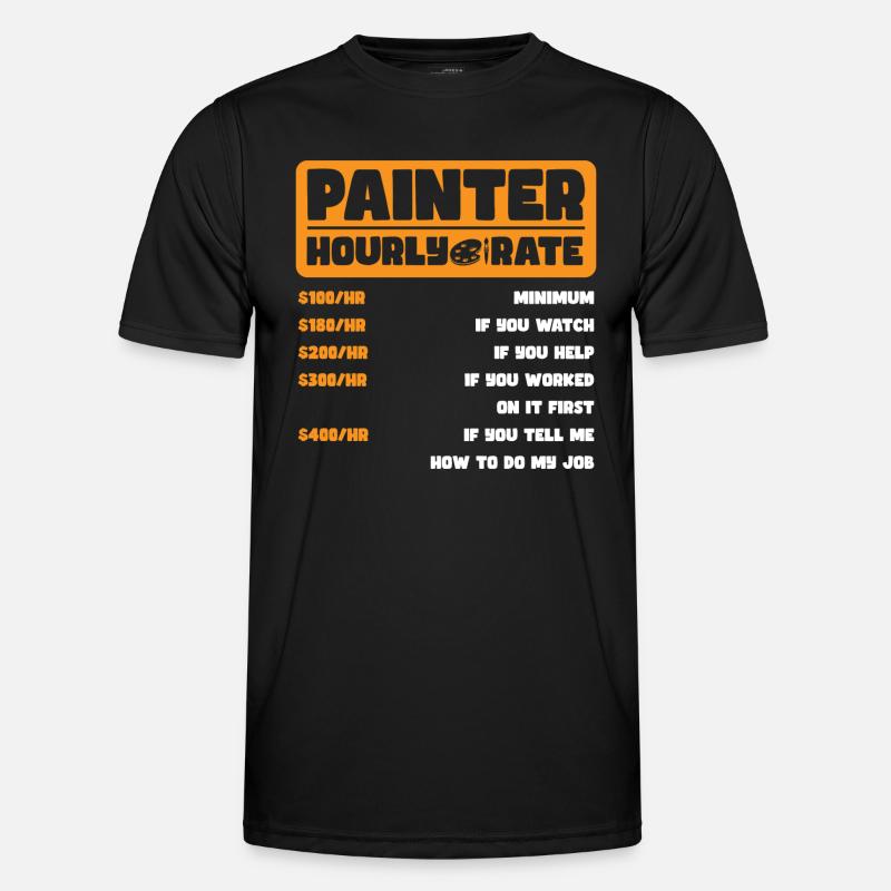 Painter Artist Training Paint Roller - Men's Functional T-Shirt - black