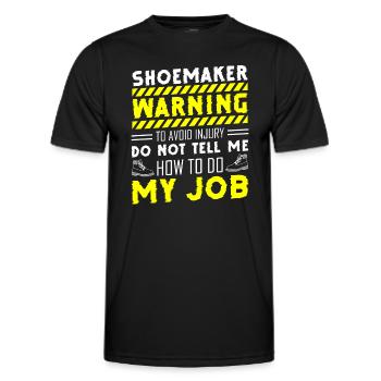 Schuhmacher Arbeit Handwerker - Männer Funktions-T-Shirt - Schwarz - Vorne - AI Model Male 178 dark (178cm)