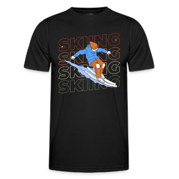 Ski Alpen Sport Skipiste - Männer Funktions-T-Shirt - Schwarz - Vorne - AI Model Male 178 dark (178cm)