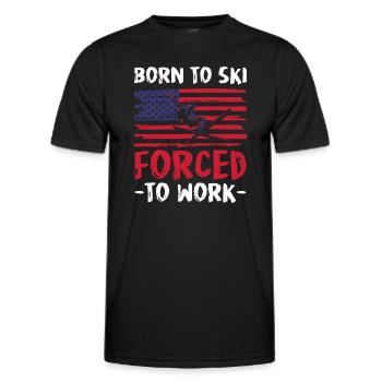 Ski Piste Moniteur de ski Skieur - T-shirt sport Homme - noir - Devant - AI Model Male 178 dark (178cm)