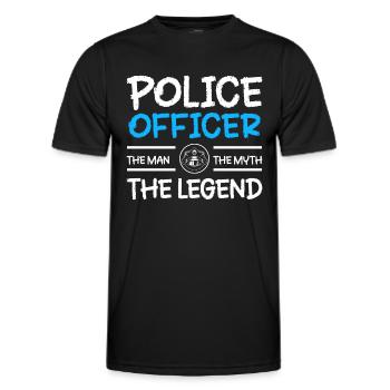 Polizist Tatort Sicherheit - Männer Funktions-T-Shirt - Schwarz - Vorne - AI Model Male 178 dark (178cm)
