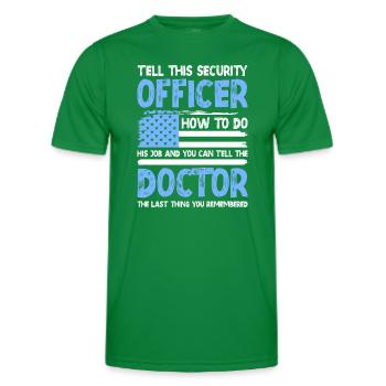 Service de protection des agents de sécurité - T-shirt sport Homme - vert - Devant - AI Model Male 178 dark (178cm)