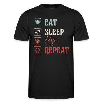 Feier Saufen Lustig Bier - Männer Funktions-T-Shirt - Schwarz - Vorne - AI Model Male 178 dark (178cm)