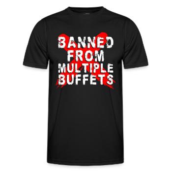 Menu buffet Traiteur Spécialités - T-shirt sport Homme - noir - Devant - AI Model Male 178 dark (178cm)