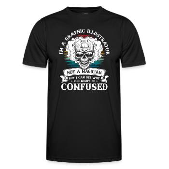 Designerin Grafik Grafiker - Männer Funktions-T-Shirt - Schwarz - Vorne - AI Model Male 178 dark (178cm)