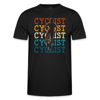 Radsport Fahrradfahrer Sportlich - Männer Funktions-T-Shirt - Schwarz - Vorne - AI Model Male 178 dark (178cm)