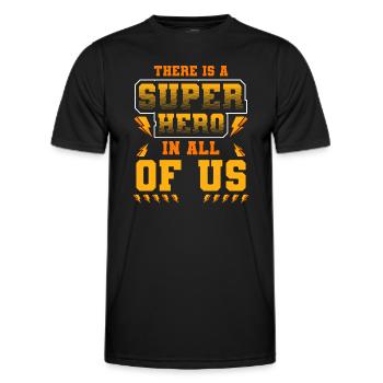 Alltag Retter Helfen Comic - Männer Funktions-T-Shirt - Schwarz - Vorne - AI Model Male 178 dark (178cm)