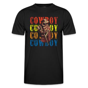 Cowboy Rodeo Dressage Lasso - Men's Functional T-Shirt - black - Front - AI Model Male 178 dark (178cm)