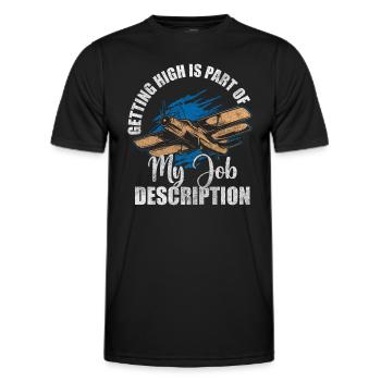 Planeur de construction de modèles réduits d’avions - T-shirt sport Homme - noir - Devant - AI Model Male 178 dark (178cm)
