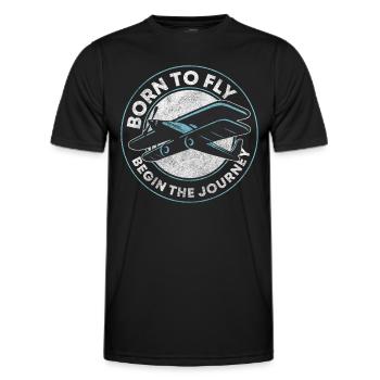 Fliegen Herzschlag Flugsport Segelflieger - Männer Funktions-T-Shirt - Schwarz - Vorne - AI Model Male 178 dark (178cm)