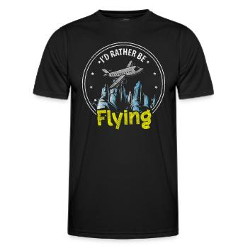 Planeur d’aviation d’aérodrome d’avion - T-shirt sport Homme - noir - Devant - AI Model Male 178 dark (178cm)