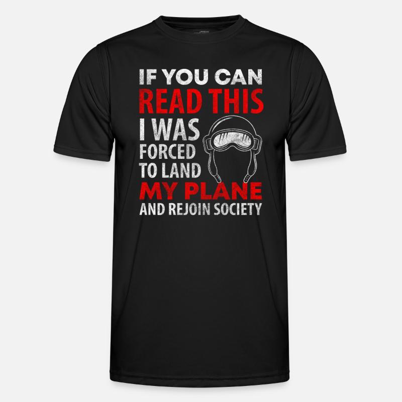 Flugzeug Flieger Luftfahrt Flugplatz - Männer Funktions-T-Shirt - Schwarz