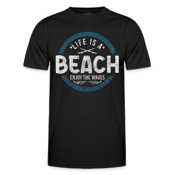 Surfen Sport - Männer Funktions-T-Shirt - Schwarz - Vorne - AI Model Male 178 dark (178cm)