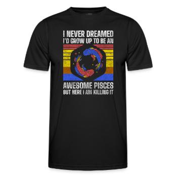 Fische Neptun Geburtsmonat Planet - Männer Funktions-T-Shirt - Schwarz - Vorne - AI Model Male 178 dark (178cm)