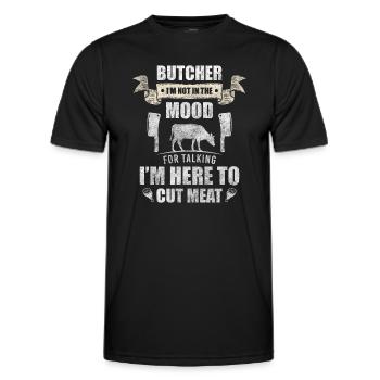 Butcher steak work - Men's Functional T-Shirt - black - Front - AI Model Male 178 dark (178cm)