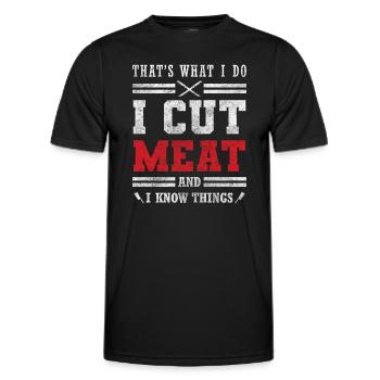 Butcher Butcher Schwein Handwerk - Men's Functional T-Shirt - black - Front - AI Model Male 178 dark (178cm)