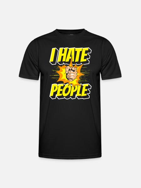Hatred, humor, aversion, irony - Men's Functional T-Shirt - black