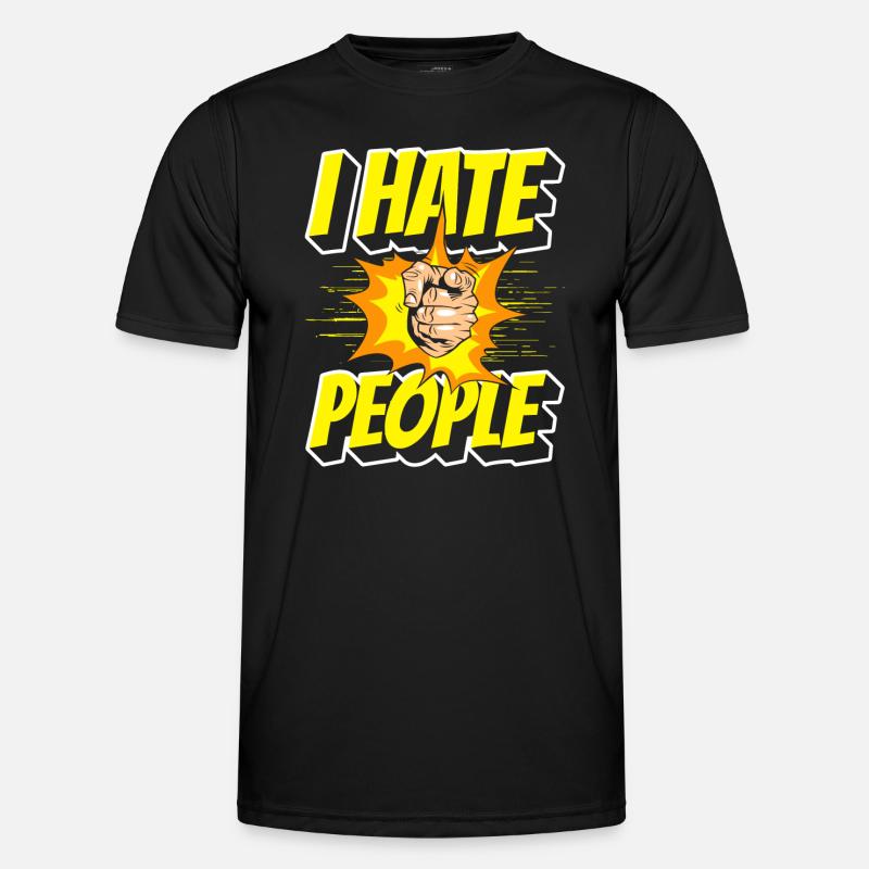 Hatred, humor, aversion, irony - Men's Functional T-Shirt - black