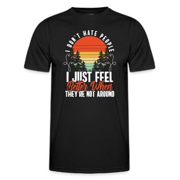 Hate Man Misanthropy - T-shirt sport Homme - noir - Devant - AI Model Male 178 dark (178cm)