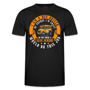 Fahrer Omnibus Linienbus Kraftfahrer - Männer Funktions-T-Shirt - Schwarz - Vorne - AI Model Male 178 dark (178cm)