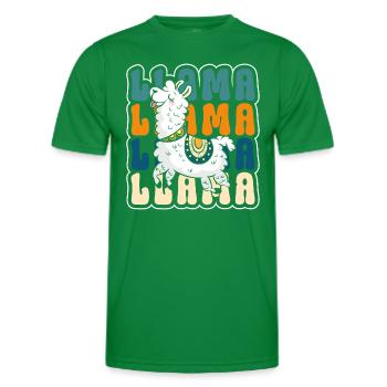 Llama Beasts of Burden, Cute, Breeder - Men's Functional T-Shirt - kelly green - Front - AI Model Male 178 dark (178cm)