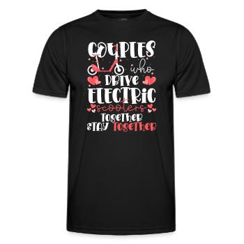 Rollerfahrer Strom Batterie - Männer Funktions-T-Shirt - Schwarz - Vorne - AI Model Male 178 dark (178cm)
