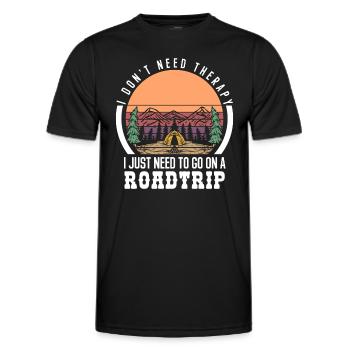 Road trip camping - Men's Functional T-Shirt - black - Front - AI Model Male 178 dark (178cm)