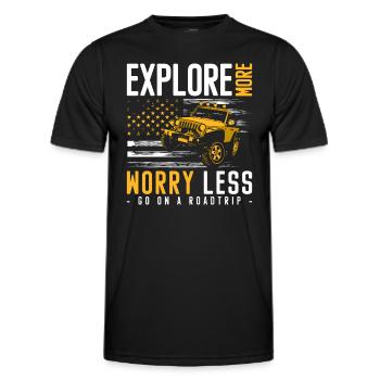 Liberté de la route d’aventure - T-shirt sport Homme - noir - Devant - AI Model Male 178 dark (178cm)