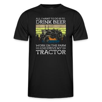 Traktor Feld Stall - Männer Funktions-T-Shirt - Schwarz - Vorne - AI Model Male 178 dark (178cm)