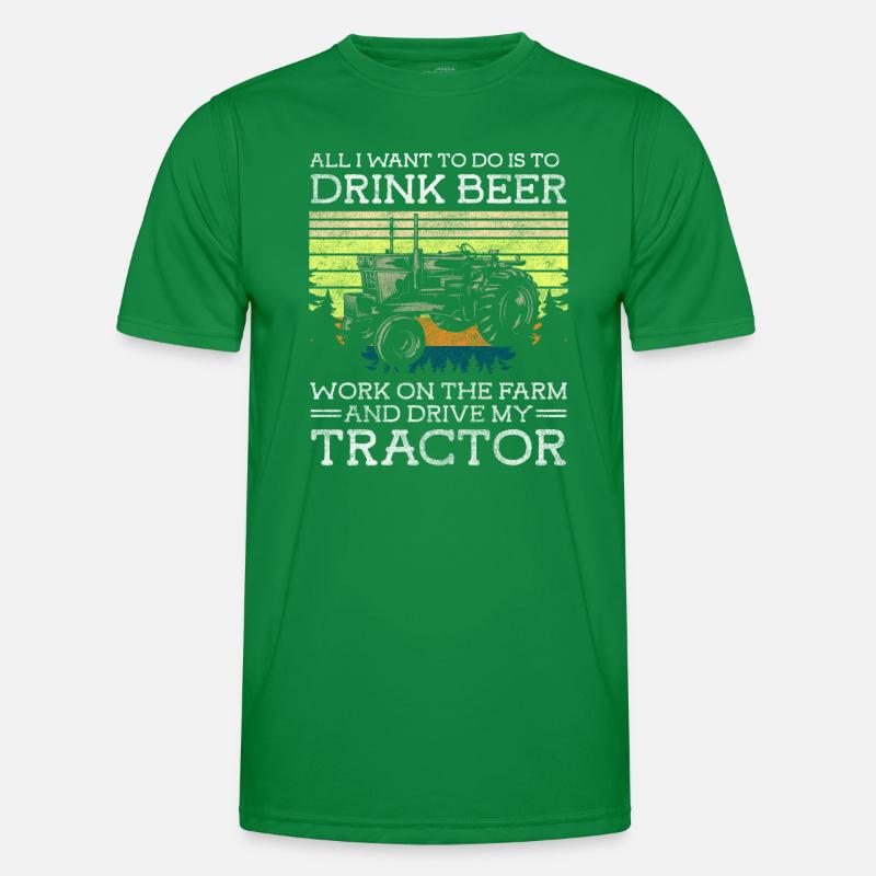 Traktor Feld Stall Männer Funktions-T-Shirt