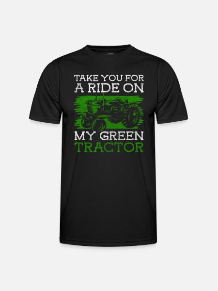 Traktor Anbau Bäuerin Stall - Männer Funktions-T-Shirt - Schwarz