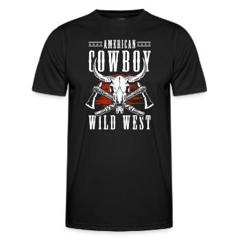 Cowboy Bandit USA - Männer Funktions-T-Shirt - Schwarz - Vorne - AI Model Male 178 dark (178cm)