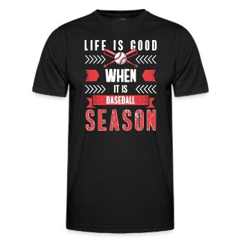 Baseball Player Catcher Softball - Men's Functional T-Shirt - black - Front - AI Model Male 178 dark (178cm)