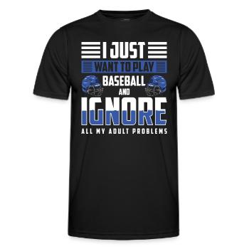 Baseball Bat, Sportsman, Ball - Men's Functional T-Shirt - black - Front - AI Model Male 178 dark (178cm)