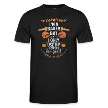 Baking pastry dough - Men's Functional T-Shirt - black - Front - AI Model Male 178 dark (178cm)