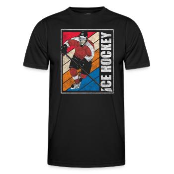 Sport Puck Mannschaft - Männer Funktions-T-Shirt - Schwarz - Vorne - AI Model Male 178 dark (178cm)