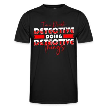 Privatdetektiv Hinweis Spur Geheimnis - Männer Funktions-T-Shirt - Schwarz - Vorne - AI Model Male 178 dark (178cm)