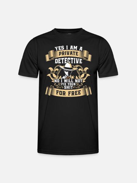 Detective Magnifier Inspector Snooper - Men's Functional T-Shirt - black