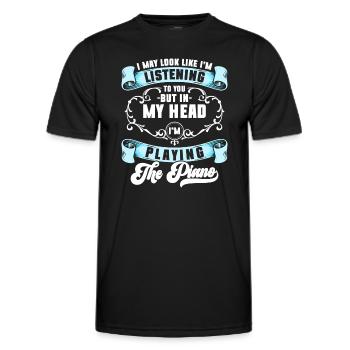 Pianist Piano Klavierspieler Musikschule - Männer Funktions-T-Shirt - Schwarz - Vorne - AI Model Male 178 dark (178cm)