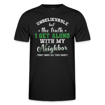 Nachbarn Humor Dorf Wohnung - Männer Funktions-T-Shirt - Schwarz - Vorne - AI Model Male 178 dark (178cm)