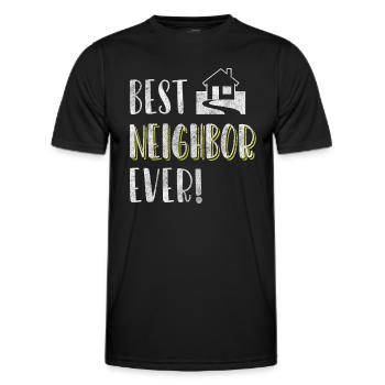 Nachbarn Humor Alkohol Wohnung - Männer Funktions-T-Shirt - Schwarz - Vorne - AI Model Male 178 dark (178cm)