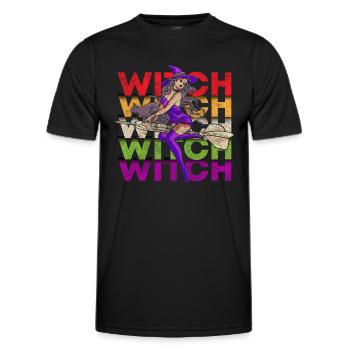 Witches Witches' Broom Halloween - Men's Functional T-Shirt - black - Front - AI Model Male 178 dark (178cm)