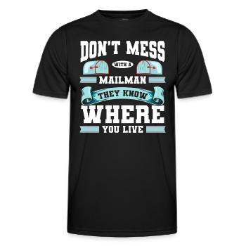 Post Courier - Men's Functional T-Shirt - black - Front - AI Model Male 178 dark (178cm)