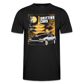 Driften Auto Burnout Motor - Männer Funktions-T-Shirt - Schwarz - Vorne - AI Model Male 178 dark (178cm)