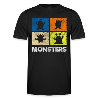 Déguisement d’Halloween Creature Kids - T-shirt sport Homme - noir - Devant - AI Model Male 178 dark (178cm)