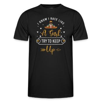 Piste de course de pilote de karting - T-shirt sport Homme - noir - Devant - AI Model Male 178 dark (178cm)