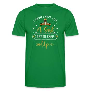 Piste de course de pilote de karting - T-shirt sport Homme - vert - Devant - AI Model Male 178 dark (178cm)