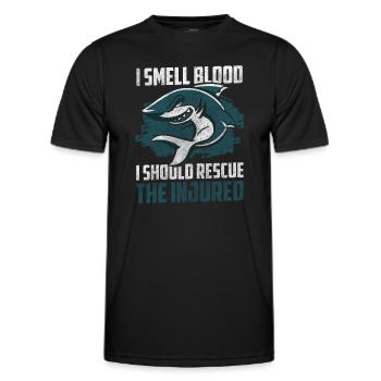 Eau sous-marine d’ailerons de requin - T-shirt sport Homme - noir - Devant - AI Model Male 178 dark (178cm)