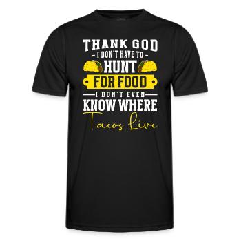 Tacos Food Sombrero Foodie - Men's Functional T-Shirt - black - Front - AI Model Male 178 dark (178cm)